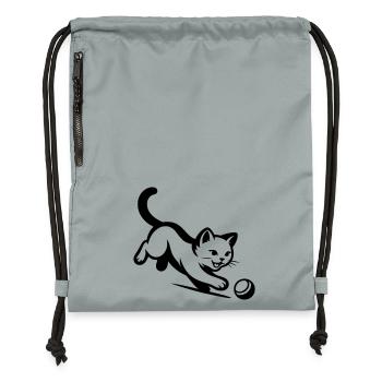 Katze - Turnbeutel aus Recycling-Material - Steingrau mineral wash - Vorne