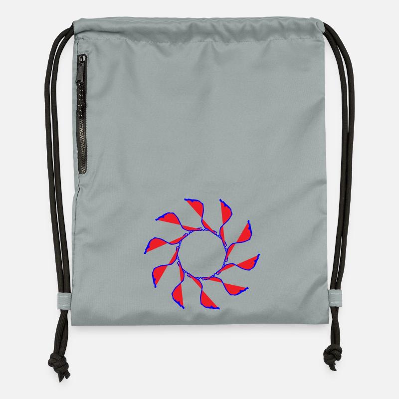 Pinwheel, Flower, Random Pattern Gyroscopic - Sac à cordon en polyester recyclé - gris fer délavé