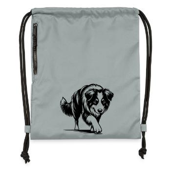 Australian Shepherd - Gymsac made from recycled material - mineral charcoal grey - Front