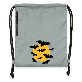 Bats & Moon - Sac à cordon en polyester recyclé - gris fer délavé - Devant