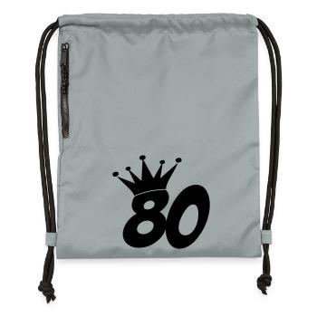 80 / geburtstag / Sport / birthday / achtzig - Turnbeutel aus Recycling-Material - Steingrau mineral wash - Vorne