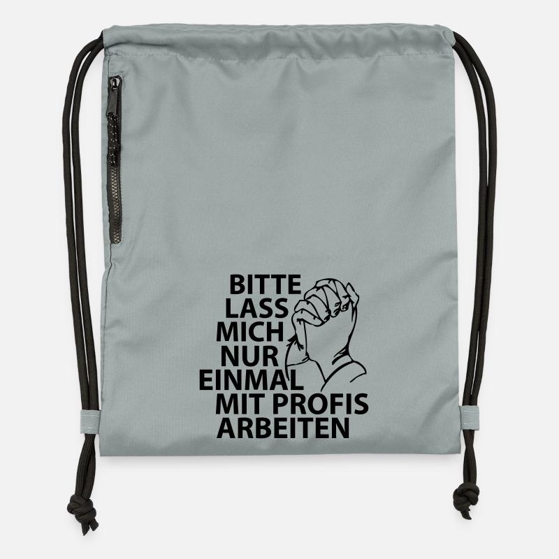Bitte lass mich nur einmal mit Profis arbeiten - Turnbeutel aus Recycling-Material - Steingrau mineral wash