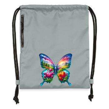 Butterfly Flowers Tulips Tulip Holland - Gymsac made from recycled material - mineral charcoal grey - Front