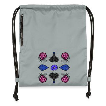 Rosen Pop-Art - Turnbeutel aus Recycling-Material - Steingrau mineral wash - Vorne