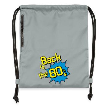 Fête des années 80 Retour aux années 80, culte des années 80 ... (25) - Sac à cordon en polyester recyclé - gris fer délavé - Devant