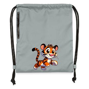 Tiger - Gymsac made from recycled material - mineral charcoal grey - Front