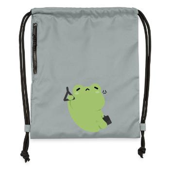 Tired Green Frog Commute - Gymsac made from recycled material - mineral charcoal grey - Front