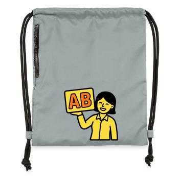 Teacher Elementary School ABC Vector - Gymsac made from recycled material - mineral charcoal grey - Front