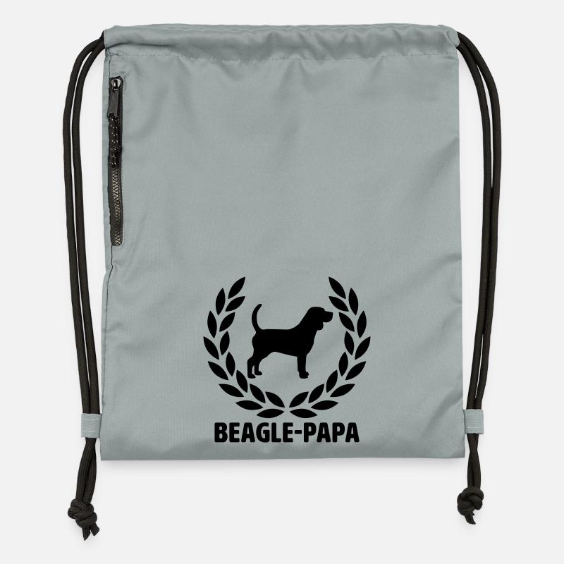 Papa Beagle - Sac à cordon en polyester recyclé - gris fer délavé
