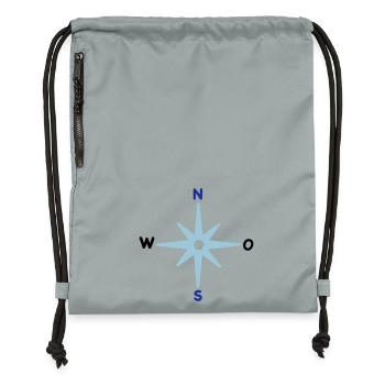 Compass Cardinal Directions Star Compass Maritime - Gymsac made from recycled material - mineral charcoal grey - Front