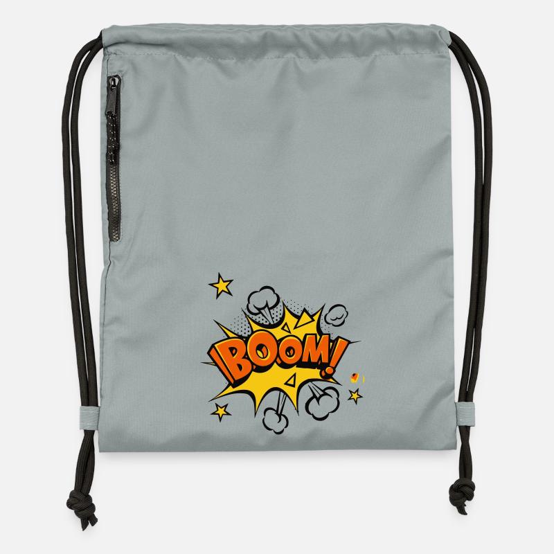 Boom Comic Explosion - Gymsac made from recycled material - mineral charcoal grey
