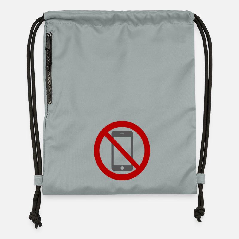 Mobile phone prohibited. - Gymsac made from recycled material - mineral charcoal grey