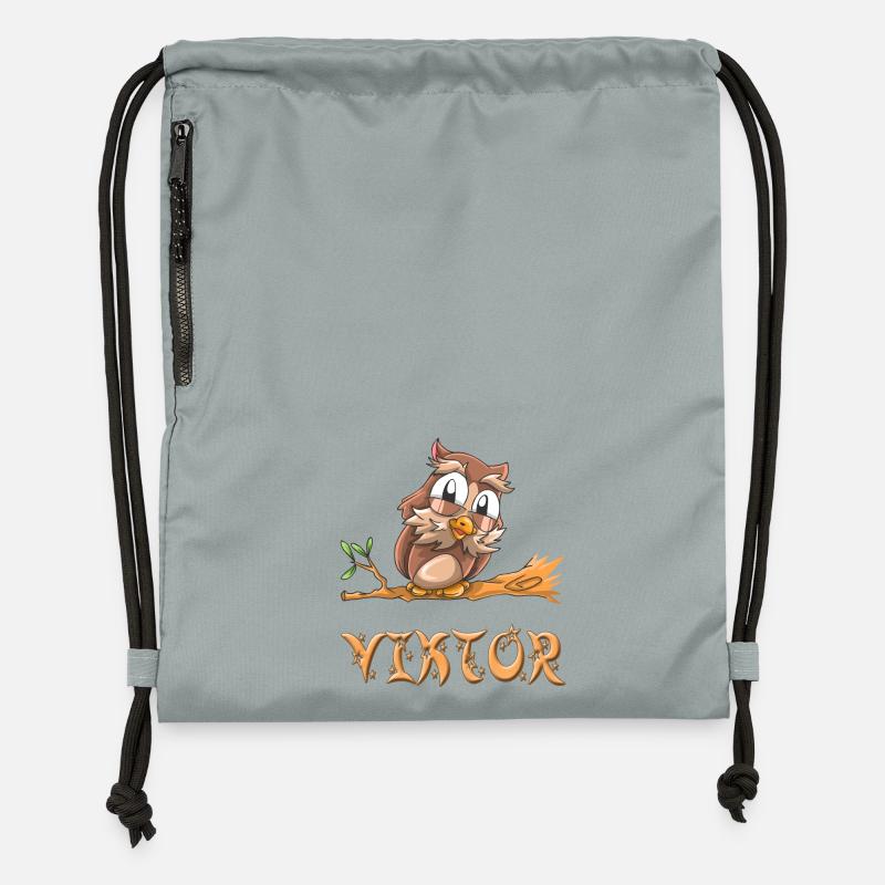 Hibou Viktor - Sac à cordon en polyester recyclé - gris fer délavé