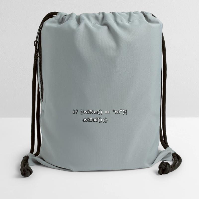 Si IF mère père nerd programmeur de code source Sac à cordon en polyester recyclé