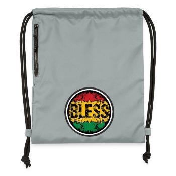 Rastafarian Floral Pattern - Gymsac made from recycled material - mineral charcoal grey - Front