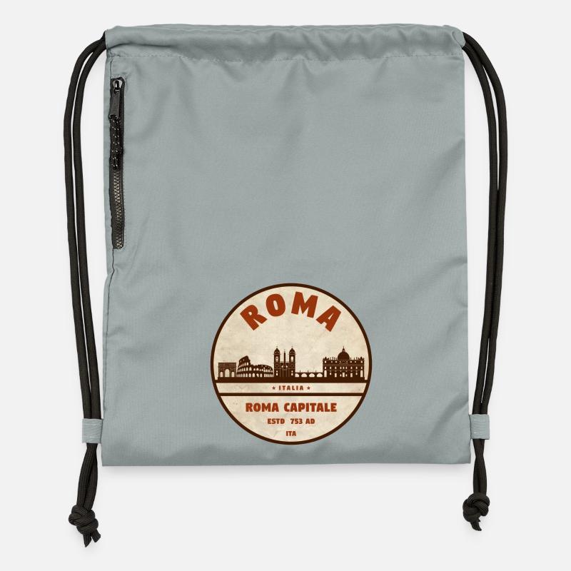 Silhouette Roma, capitale romaine - Sac à cordon en polyester recyclé - gris fer délavé