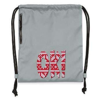 KNITTING PATTERNS OK - APPROVAL SAYINGS - Gymsac made from recycled material - mineral charcoal grey - Front