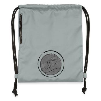 Yoga Zen Line Art Méditation Minimale - Sac à cordon en polyester recyclé - gris fer délavé - Devant