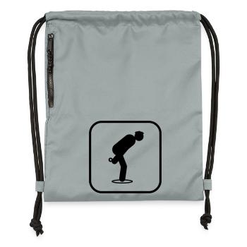 Petanque sports symbol - Gymsac made from recycled material - mineral charcoal grey - Front