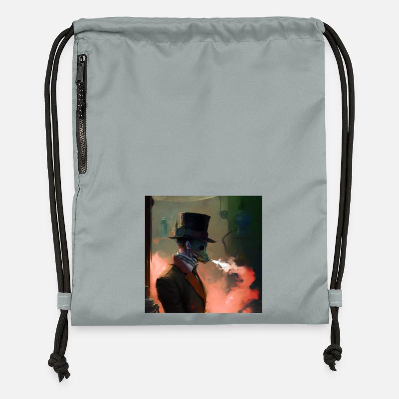 Smoking 01 - Sac à cordon en polyester recyclé - gris fer délavé