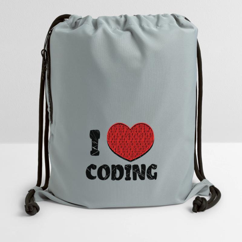 Script de code Debug Heart Statement Sac à cordon en polyester recyclé