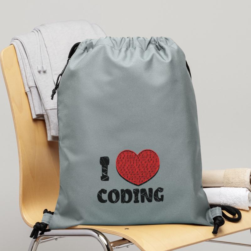 Script de code Debug Heart Statement Sac à cordon en polyester recyclé