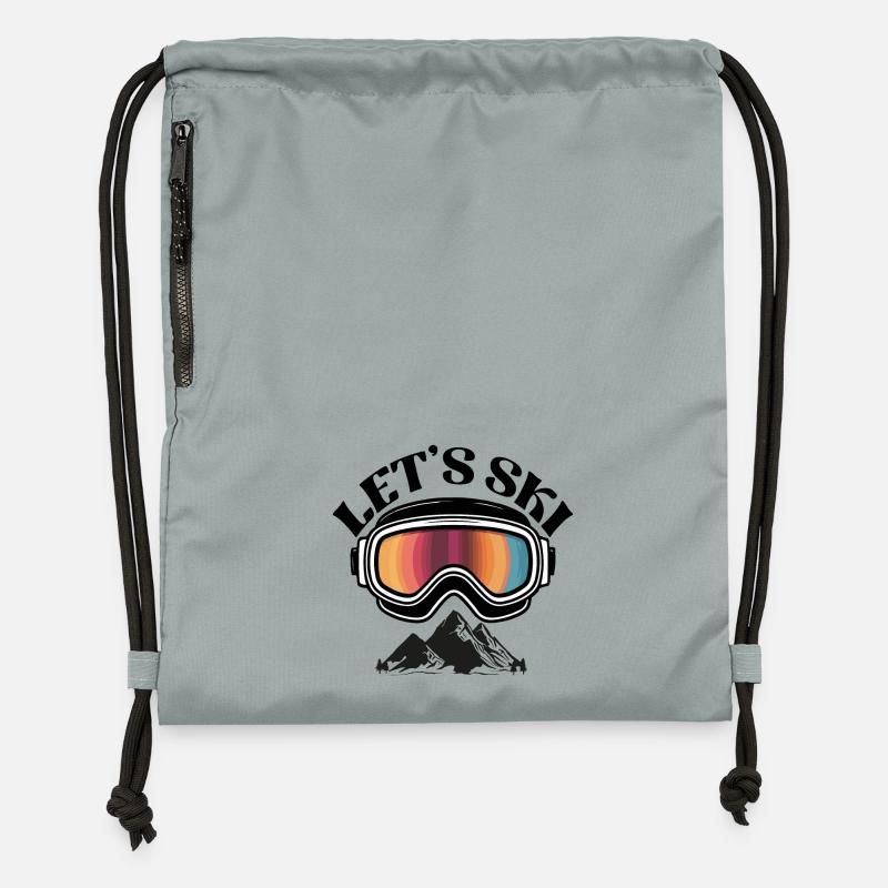 Retro Let's Ski - Turnbeutel aus Recycling-Material - Steingrau mineral wash
