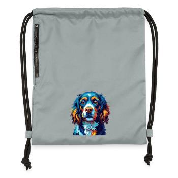 Alpine Spaniel Dog Breed Colorful Cartoon Kawaii - Gymsac made from recycled material - mineral charcoal grey - Front