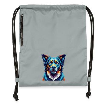 Schäferhund Hunderasse Bunte Karikatur Kawaii - Turnbeutel aus Recycling-Material - Steingrau mineral wash - Vorne