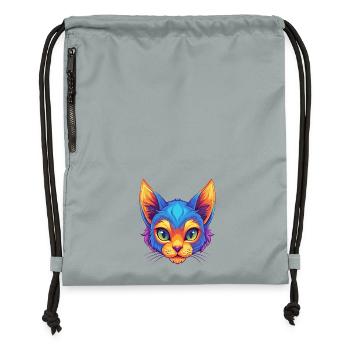 Pixie Bob Cat Breed Cartoon Kawaii Animal Pet - Gymsac made from recycled material - mineral charcoal grey - Front