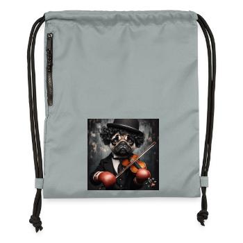 Trauriger Clown - Turnbeutel aus Recycling-Material - Steingrau mineral wash - Vorne