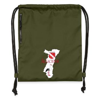 Alsatian - Gymsac made from recycled material - military green - Front
