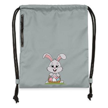Cute Easter Rabbit - Gymsac made from recycled material - mineral charcoal grey - Front
