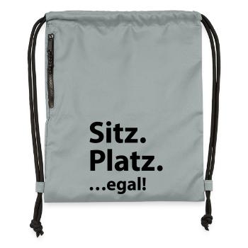Sitz Platz egal - Turnbeutel aus Recycling-Material - Steingrau mineral wash - Vorne