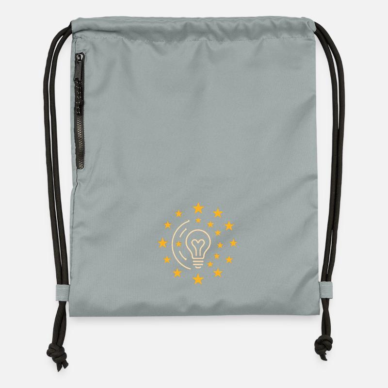 Ampoule créative avec couronne d’étoiles - Sac à cordon en polyester recyclé - gris fer délavé