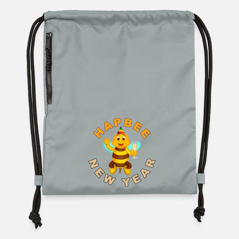 HAPBEE Nouvel An avec texte 2 - Sac à cordon en polyester recyclé - gris fer délavé