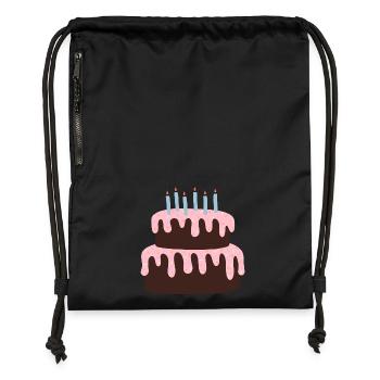 Celebration Cake with Pink Icing - Gymsac made from recycled material - military green - Front