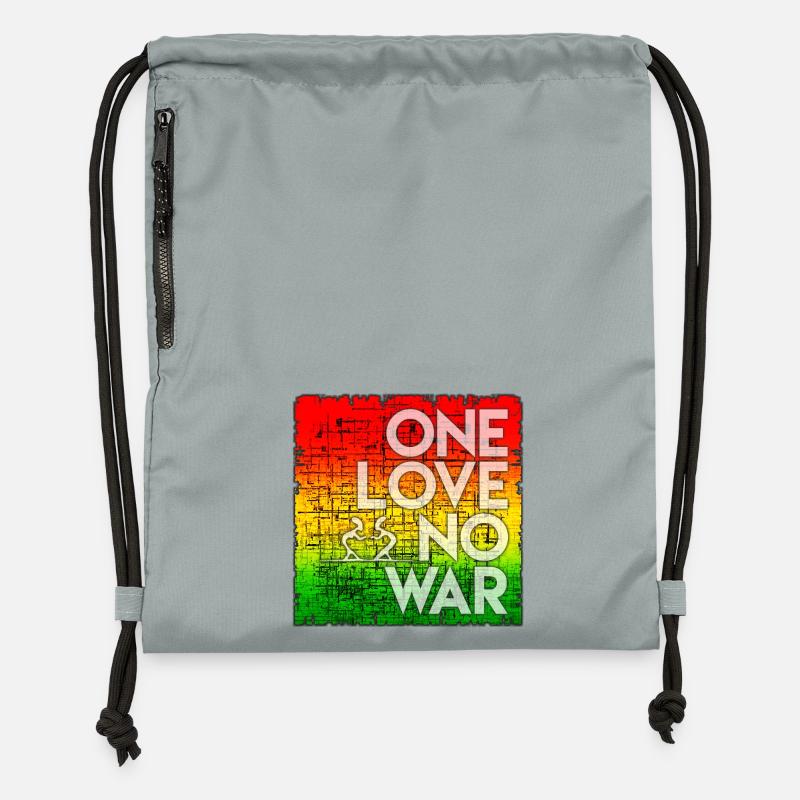 Peace statement in rainbow design - Gymsac made from recycled material - mineral charcoal grey
