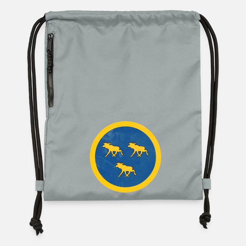Force suédoise de chasse à l’orignal - Sac à cordon en polyester recyclé - gris fer délavé