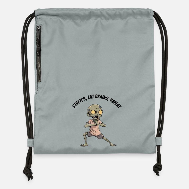 Zombie Stretch Manger Cerveaux Répéter - Sac à cordon en polyester recyclé - gris fer délavé