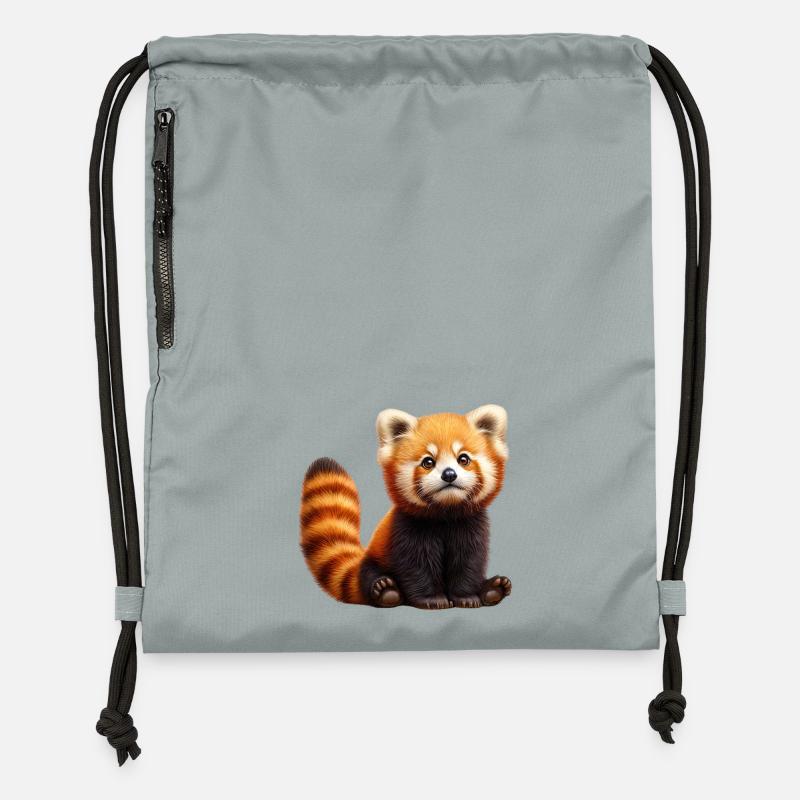 Adorable Red Panda Plush - Gymsac made from recycled material - mineral charcoal grey