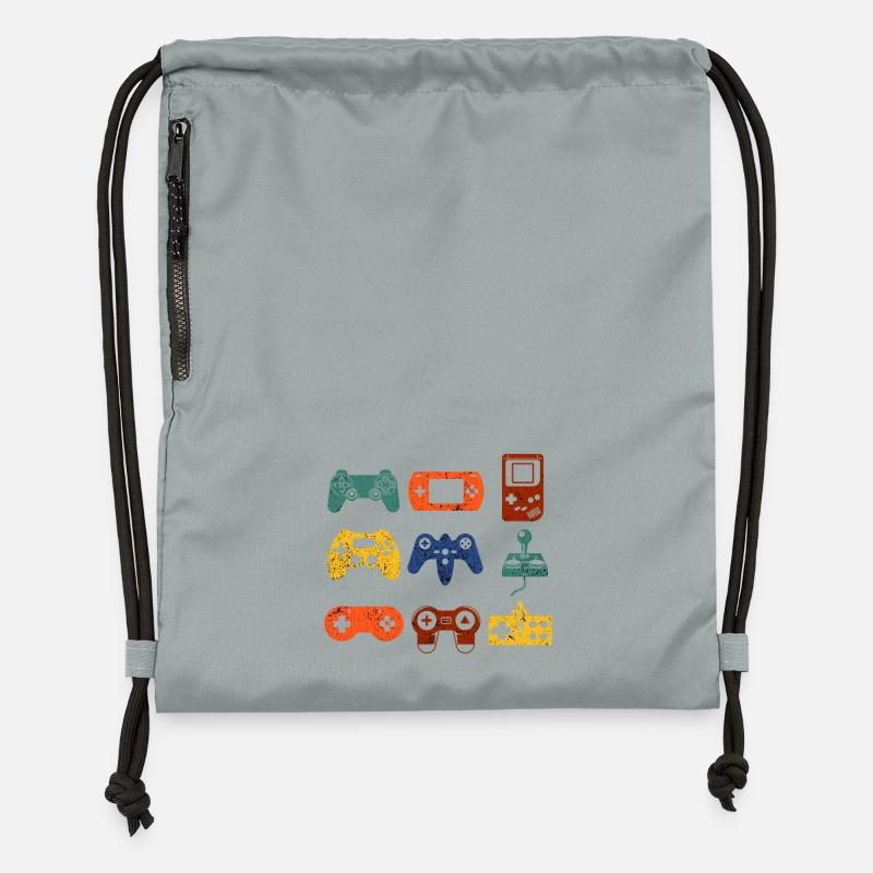 Retro Game Console - Gymsac made from recycled material - mineral charcoal grey
