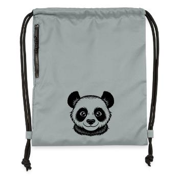 Baby-Panda-Gesicht - Turnbeutel aus Recycling-Material - Steingrau mineral wash - Vorne
