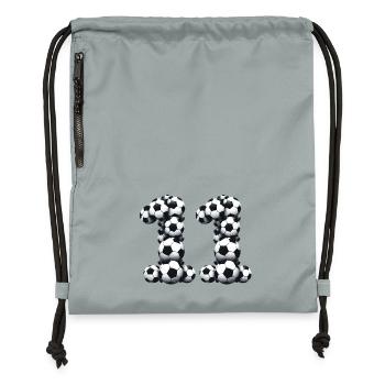 11 Le football - Sac à cordon en polyester recyclé - gris fer délavé - Devant
