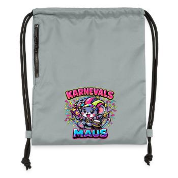 Karnevalsmaus Karneval Kostüm - Turnbeutel aus Recycling-Material - Steingrau mineral wash - Vorne
