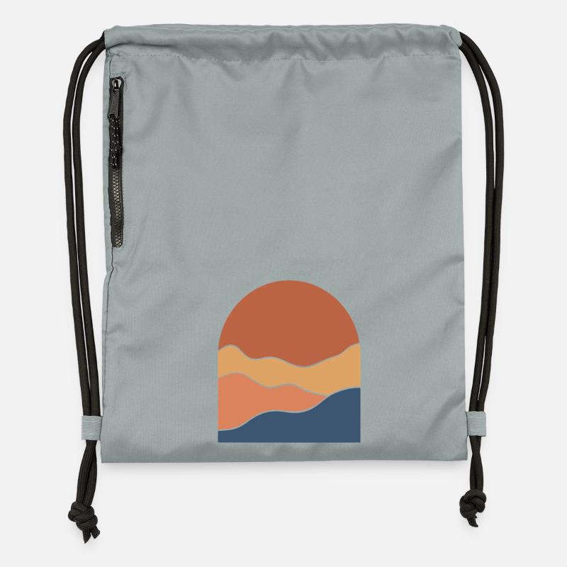 Couches de l’Horizon Chaud - Sac à cordon en polyester recyclé - gris fer délavé