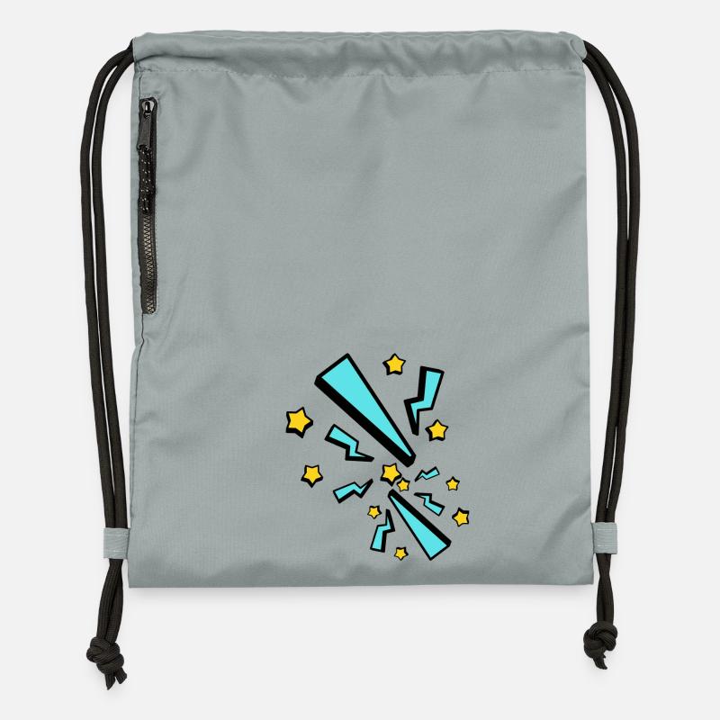 lightning bolt - Gymsac made from recycled material - mineral charcoal grey