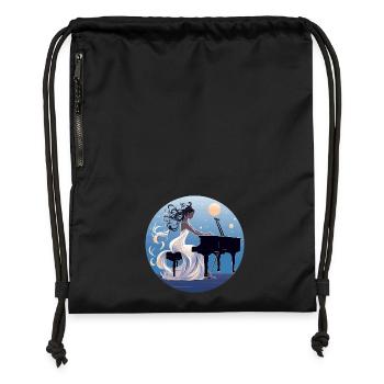 Nuit au clair de lune au Piano Diva - Sac à cordon en polyester recyclé - military green - Devant