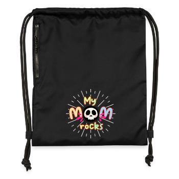 Mom Rocks Vector - Gymsac made from recycled material - military green - Front