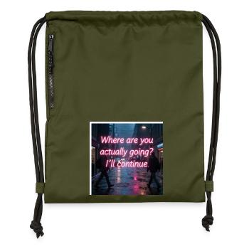 Neon Rain Street Zitat - Turnbeutel aus Recycling-Material - military Green - Vorne